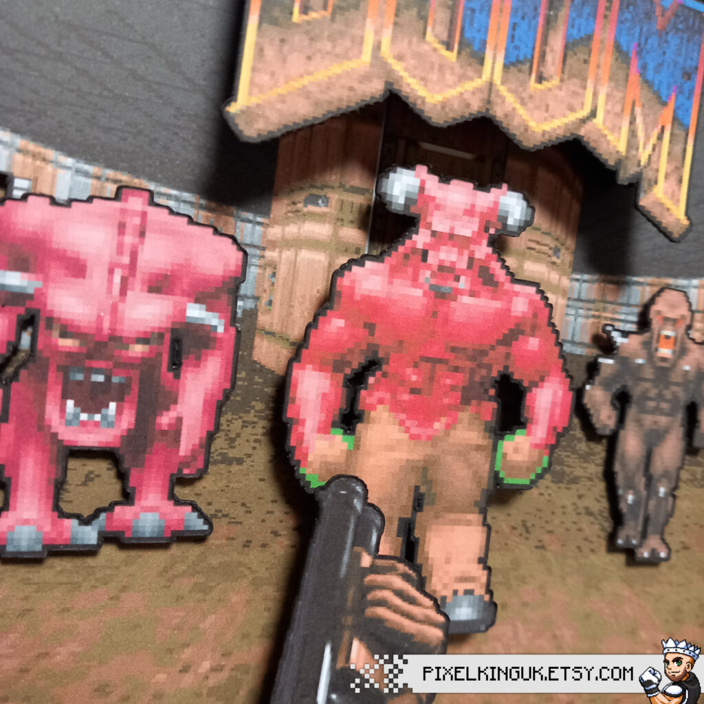 Doom pixel art close up